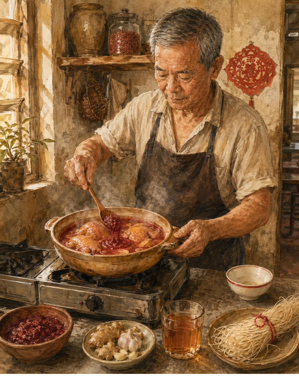 Foochow Red Wine Chicken Mee Sua — vignette
